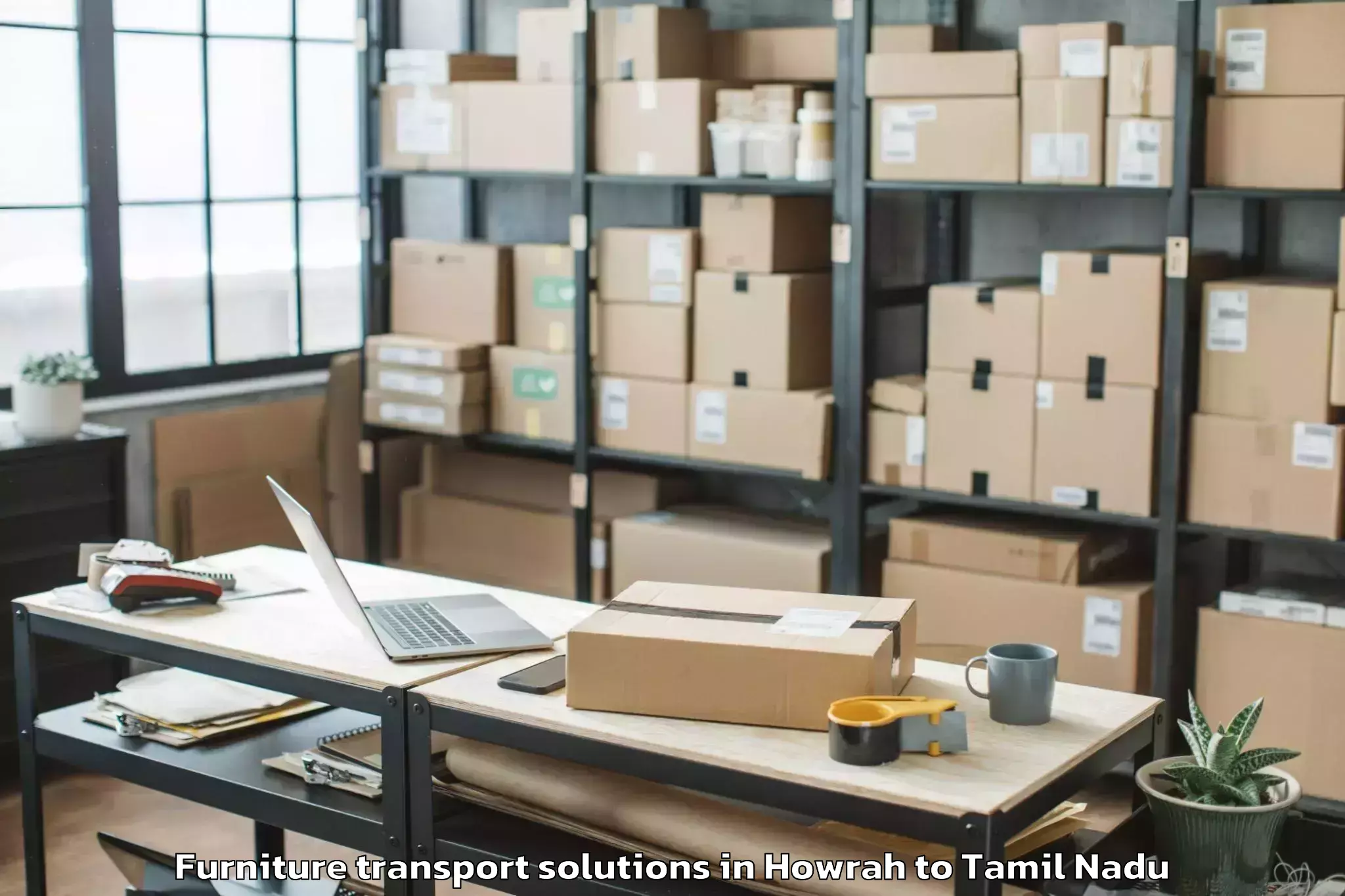 Book Howrah to Kottaiyur Furniture Transport Solutions Online